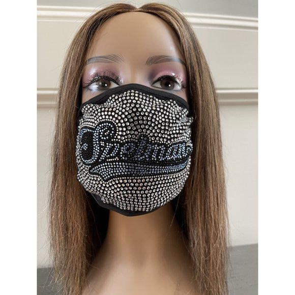 Spelman College Bling Rhinestone Face Mask - Picture 4 of 11